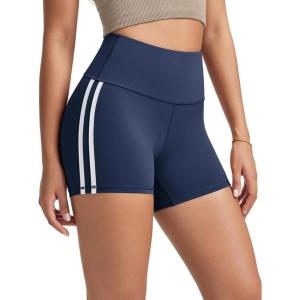 image:imageODODOS Tummy Control Compression Shorts for Women 4  6  8  10 High Waist Workout Biker Shorts with Inner PocketPiping Navy