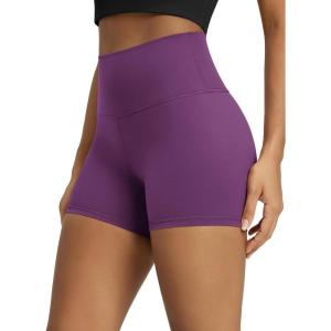 image:imageODODOS Tummy Control Compression Shorts for Women 4  6  8  10 High Waist Workout Biker Shorts with Inner PocketPlum Purple