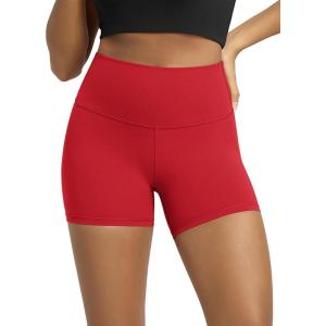 image:imageODODOS Tummy Control Compression Shorts for Women 4  6  8  10 High Waist Workout Biker Shorts with Inner PocketRed