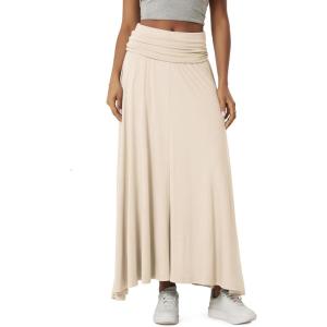 image:imageODODOS Womens 2in1 Maxi DressSkirt  Drapey Soft Stretch Convertible HighWaist Maxi Skirt or Strapless DressBeige