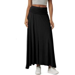 image:imageODODOS Womens 2in1 Maxi DressSkirt  Drapey Soft Stretch Convertible HighWaist Maxi Skirt or Strapless DressBlack