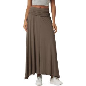 image:imageODODOS Womens 2in1 Maxi DressSkirt  Drapey Soft Stretch Convertible HighWaist Maxi Skirt or Strapless DressCoffee