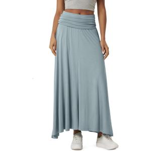 image:imageODODOS Womens 2in1 Maxi DressSkirt  Drapey Soft Stretch Convertible HighWaist Maxi Skirt or Strapless DressStone Blue