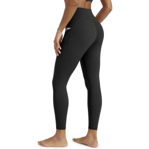 image:imageODODOS Womens 3D Contour Butt Lift 78 Compression Leggings with Pockets High Waist Tummy Control Yoga Pants 25 InseamOnyx Black