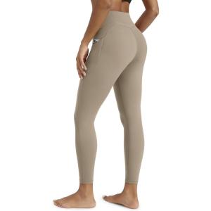 image:imageODODOS Womens 3D Contour Butt Lift 78 Compression Leggings with Pockets High Waist Tummy Control Yoga Pants 25 InseamShaker Beige