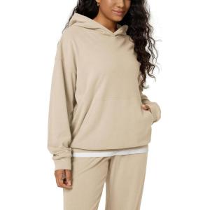 image:imageODODOS Womens Brushed Fleece Oversized Hoodie  Cozy Warm Long Sleeve Pullover Sweatshirt with Kangaroo PocketBeige Heather