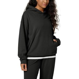 image:imageODODOS Womens Brushed Fleece Oversized Hoodie  Cozy Warm Long Sleeve Pullover Sweatshirt with Kangaroo PocketBlack