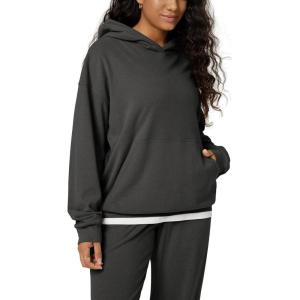 image:imageODODOS Womens Brushed Fleece Oversized Hoodie  Cozy Warm Long Sleeve Pullover Sweatshirt with Kangaroo PocketCharcoal Heather