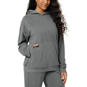 image:imageODODOS Womens Brushed Fleece Oversized Hoodie  Cozy Warm Long Sleeve Pullover Sweatshirt with Kangaroo PocketGray Heather