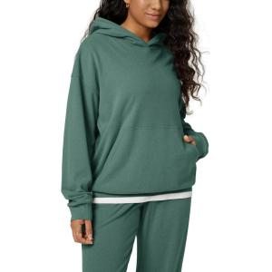 image:imageODODOS Womens Brushed Fleece Oversized Hoodie  Cozy Warm Long Sleeve Pullover Sweatshirt with Kangaroo PocketTeal Green Heather