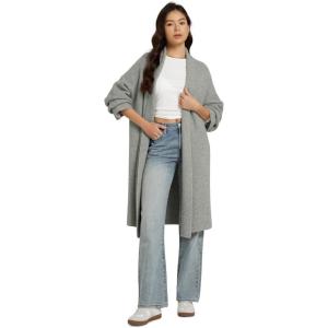 image:imageODODOS Womens Cardigan Sweater Longer Length Open Front Drape Coatigan Warm Soft Knit Long Sleeve OuterwearGrey Heather