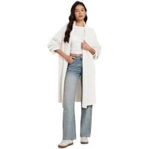 image:imageODODOS Womens Cardigan Sweater Longer Length Open Front Drape Coatigan Warm Soft Knit Long Sleeve OuterwearWhite