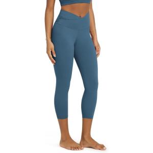 image:imageODODOS Womens Cross Waist Yoga Leggings with Inner Pocket 232528 Gathered Crossover Workout Yoga PantsInk Blue