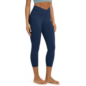 image:imageODODOS Womens Cross Waist Yoga Leggings with Inner Pocket 232528 Gathered Crossover Workout Yoga PantsNavy