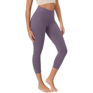 image:imageODODOS Womens Crossover Leggings with Back Pocket 23  25  28 Buttery Soft V High Wasit Lounge Yoga PantsAsh Violet