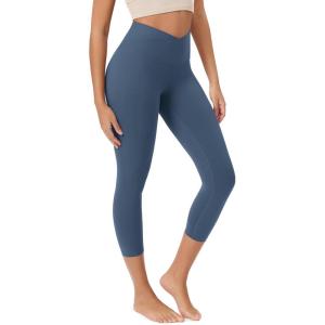 image:imageODODOS Womens Crossover Leggings with Back Pocket 23  25  28 Buttery Soft V High Wasit Lounge Yoga PantsInk Blue
