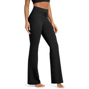 image:imageODODOS Womens Drawstring Tie Flared Pants High Waist Bootcut Workout Yoga Pants  30  32 InseamBlack