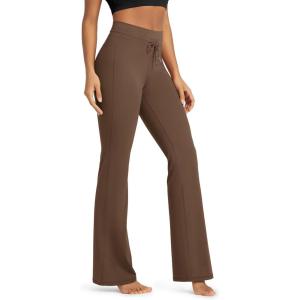 image:imageODODOS Womens Drawstring Tie Flared Pants High Waist Bootcut Workout Yoga Pants  30  32 InseamBrunette