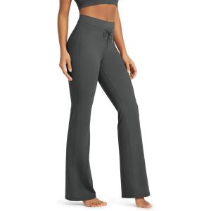 image:imageODODOS Womens Drawstring Tie Flared Pants High Waist Bootcut Workout Yoga Pants  30  32 InseamCharcoal