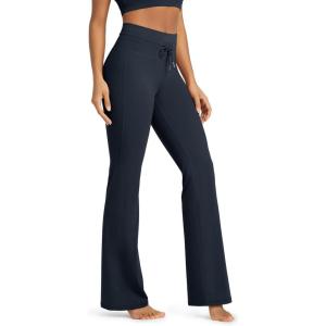 image:imageODODOS Womens Drawstring Tie Flared Pants High Waist Bootcut Workout Yoga Pants  30  32 InseamDeep Navy
