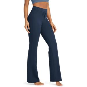 image:imageODODOS Womens Drawstring Tie Flared Pants High Waist Bootcut Workout Yoga Pants  30  32 InseamNavy