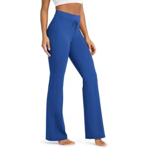image:imageODODOS Womens Drawstring Tie Flared Pants High Waist Bootcut Workout Yoga Pants  30  32 InseamRoyal Blue