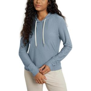 image:imageODODOS Womens Essential Hoodie  Ultra Soft odSTRATUM Tech Pullover UPF 50 Moisture Wicking Long Sleeve TopDusty Blue Heather