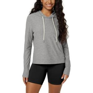 image:imageODODOS Womens Essential Hoodie  Ultra Soft odSTRATUM Tech Pullover UPF 50 Moisture Wicking Long Sleeve TopGrey Heather