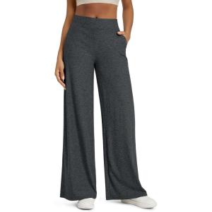 image:imageODODOS Womens Extra Wide Leg Pants  Ultra Soft odSTRATUM Tech Casual Relaxed Lounge Pants with Pockets  29 InseamCharcoal Heather