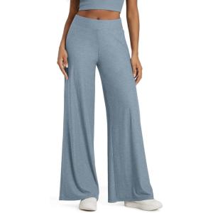 image:imageODODOS Womens Extra Wide Leg Pants  Ultra Soft odSTRATUM Tech Casual Relaxed Lounge Pants with Pockets  29 InseamDusty Blue Heather