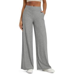image:imageODODOS Womens Extra Wide Leg Pants  Ultra Soft odSTRATUM Tech Casual Relaxed Lounge Pants with Pockets  29 InseamGrey Heather