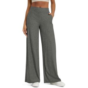 image:imageODODOS Womens Extra Wide Leg Pants  Ultra Soft odSTRATUM Tech Casual Relaxed Lounge Pants with Pockets  29 InseamSmoke Heather