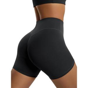 image:imageODODOS Womens Hidden Scrunch Butt Lifting Shorts 5 Inseam  No Front Seam High Waist Booty Sculpting Yoga Biker ShortsBlack