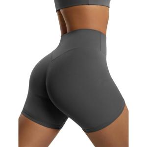 image:imageODODOS Womens Hidden Scrunch Butt Lifting Shorts 5 Inseam  No Front Seam High Waist Booty Sculpting Yoga Biker ShortsCharcoal