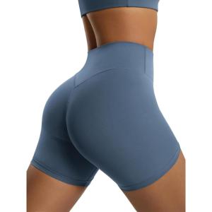 image:imageODODOS Womens Hidden Scrunch Butt Lifting Shorts 5 Inseam  No Front Seam High Waist Booty Sculpting Yoga Biker ShortsInk Blue