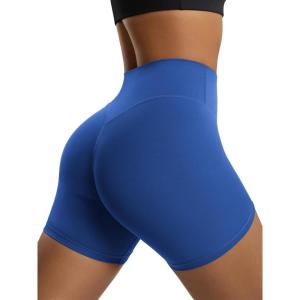 image:imageODODOS Womens Hidden Scrunch Butt Lifting Shorts 5 Inseam  No Front Seam High Waist Booty Sculpting Yoga Biker ShortsRoyal Blue