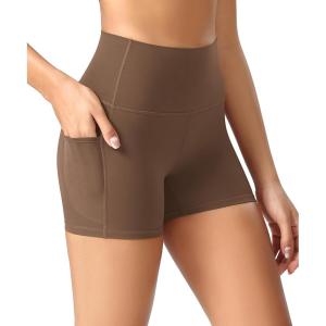 image:imageODODOS Womens High Waist Lounge Yoga Shorts with Pockets 46810 Buttery Soft Biker ShortsBrunette
