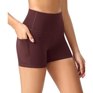 image:imageODODOS Womens High Waist Lounge Yoga Shorts with Pockets 46810 Buttery Soft Biker ShortsBurgundy