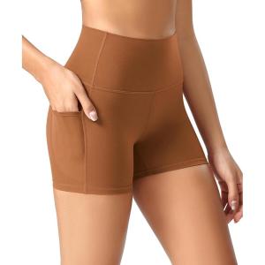 image:imageODODOS Womens High Waist Lounge Yoga Shorts with Pockets 46810 Buttery Soft Biker ShortsCaramel