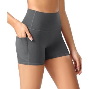 image:imageODODOS Womens High Waist Lounge Yoga Shorts with Pockets 46810 Buttery Soft Biker ShortsCharcoal