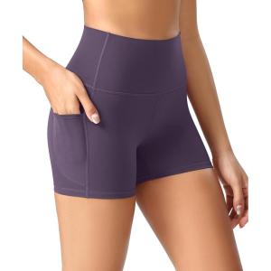 image:imageODODOS Womens High Waist Lounge Yoga Shorts with Pockets 46810 Buttery Soft Biker ShortsDark Purple