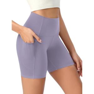 image:imageODODOS Womens High Waist Lounge Yoga Shorts with Pockets 46810 Buttery Soft Biker ShortsLilac Smoke