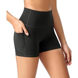 image:imageODODOS Womens High Waist Lounge Yoga Shorts with Pockets 46810 Buttery Soft Biker ShortsOnyx Black Grey