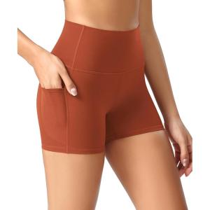 image:imageODODOS Womens High Waist Lounge Yoga Shorts with Pockets 46810 Buttery Soft Biker ShortsOrange Rust