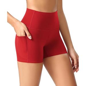 image:imageODODOS Womens High Waist Lounge Yoga Shorts with Pockets 46810 Buttery Soft Biker ShortsRed