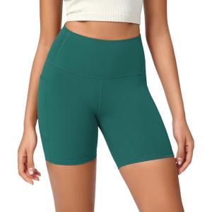 image:imageODODOS Womens High Waist Lounge Yoga Shorts with Pockets 46810 Buttery Soft Biker ShortsStorm Teal