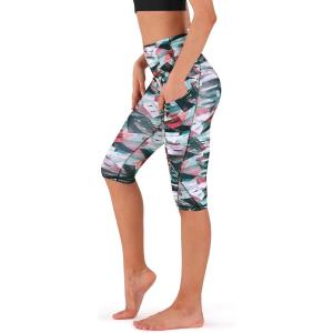 image:imageODODOS Womens High Waisted Yoga Capris with Pockets Tummy Control Non See Through Workout Athletic Running Capri LeggingsFine Art Wine