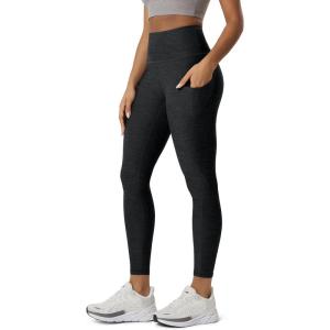 image:imageODODOS Womens High Waisted Yoga Leggings with Pockets Tummy Control Non See Through Workout Athletic Running Yoga PantsBlack Heather