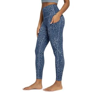 image:imageODODOS Womens High Waisted Yoga Leggings with Pockets Tummy Control Non See Through Workout Athletic Running Yoga PantsBlue Leopard