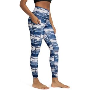 image:imageODODOS Womens High Waisted Yoga Leggings with Pockets Tummy Control Non See Through Workout Athletic Running Yoga PantsBlue Waves